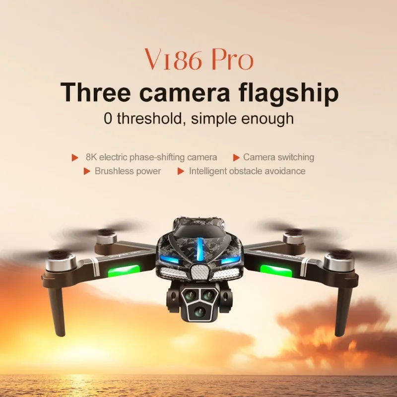 Drone Gimbal Brushless - ใหม่V186 Pro Drone Professionalมอเตอร์ไร้แปรง 8K GPS