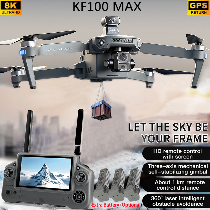 Drone Gimbal Brushless - KF100 MAX GPS Drone 4K กล้อง