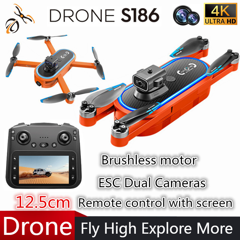 2025 S186 Drone Professional 4 - Drone Gimbal Brushless บทวิจารณ์และราคา